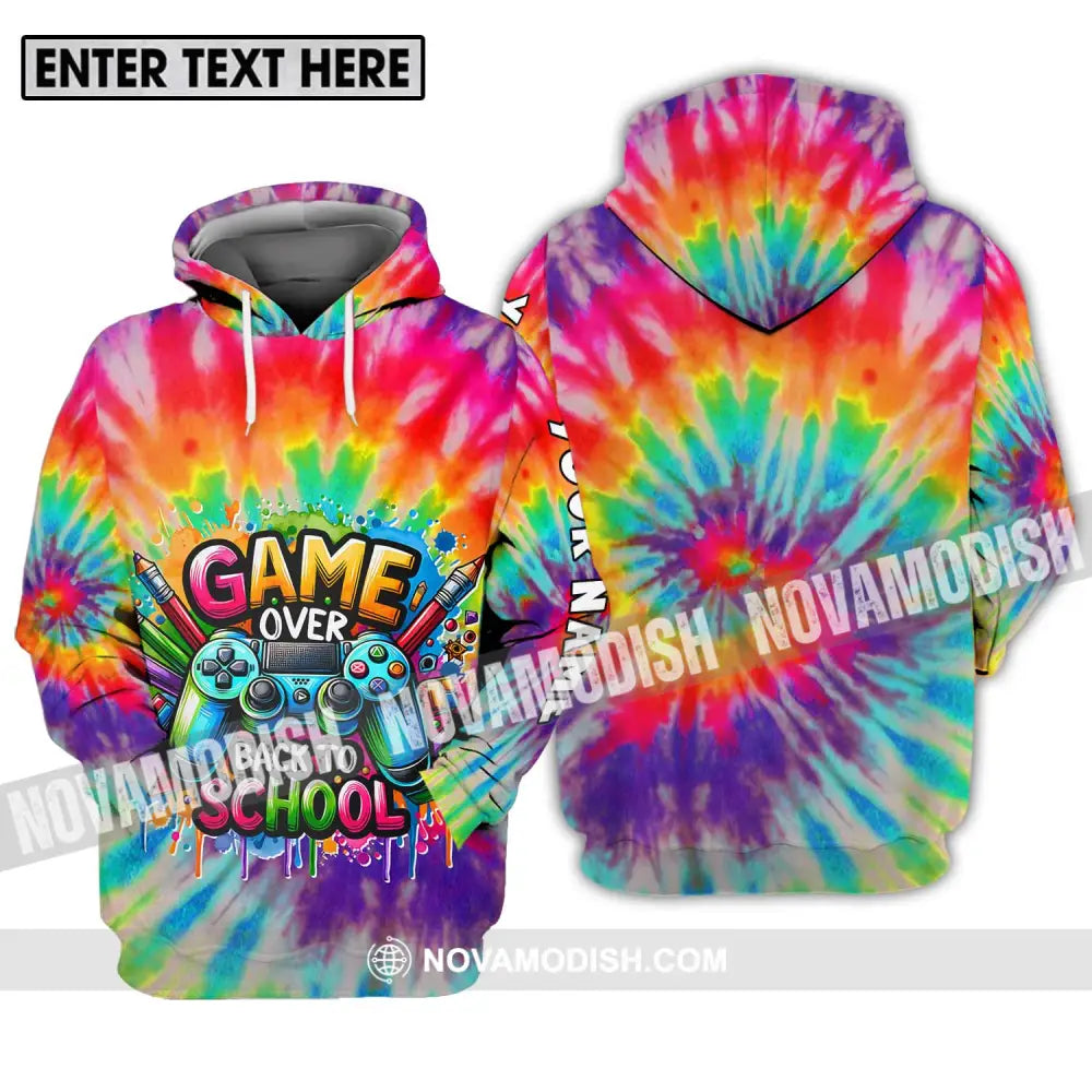 Unisex Shirt - Custom Name Back To School Shirt Game Over Hoodie / S T-shirt