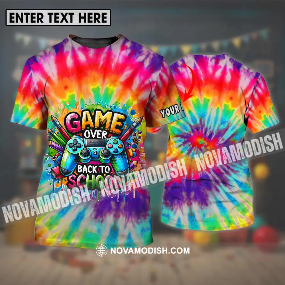 Unisex Shirt - Custom Name Back To School Shirt Game Over T-shirt