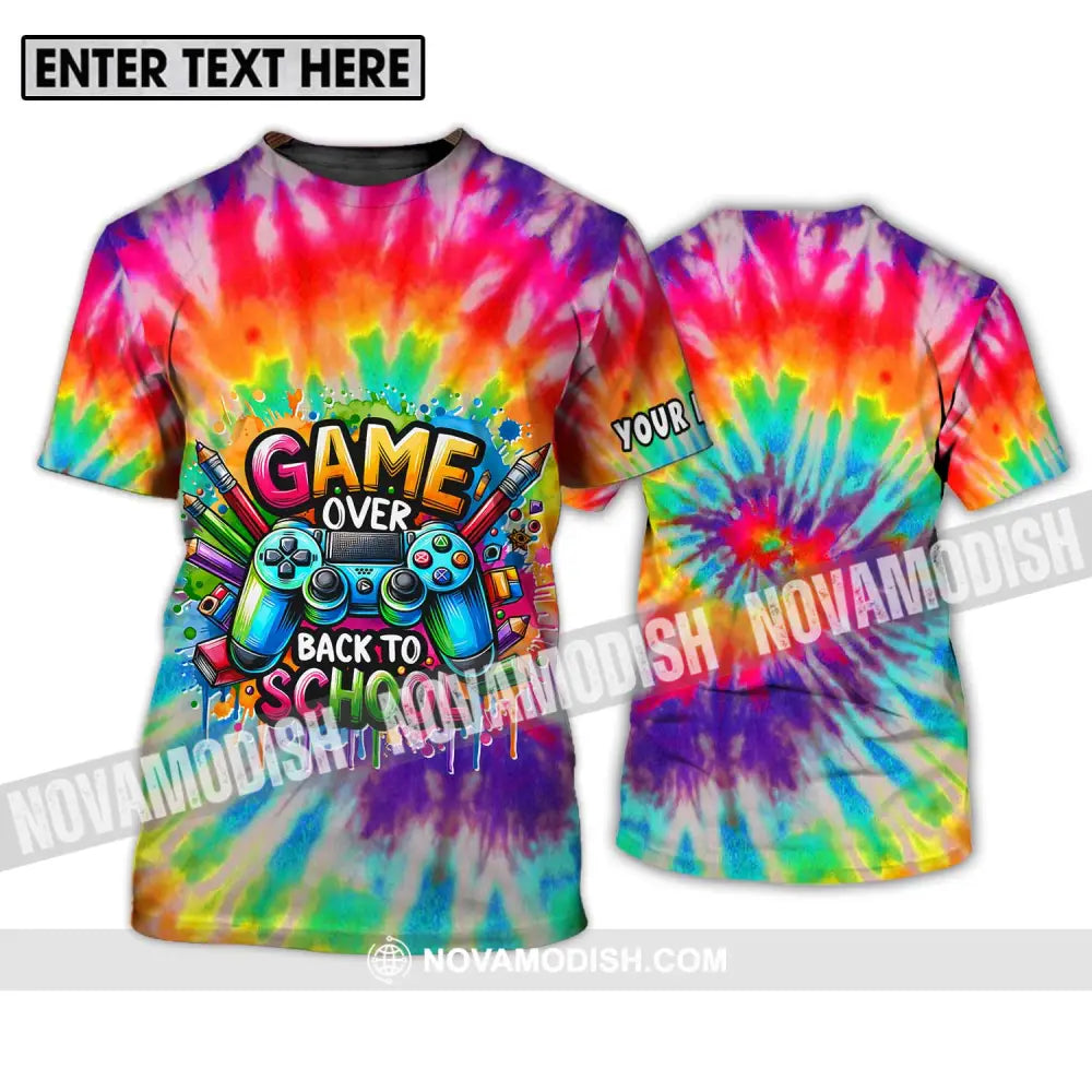 Unisex Shirt - Custom Name Back To School Shirt Game Over T-Shirt / S T-shirt