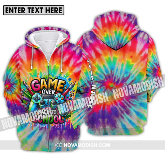 Unisex Shirt - Custom Name Back To School Shirt Game Over Zipper Hoodie / S T-shirt