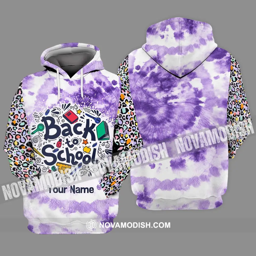 Unisex Shirt - Custom Name Shirt Back To School Purple Hoodie / S T-shirt