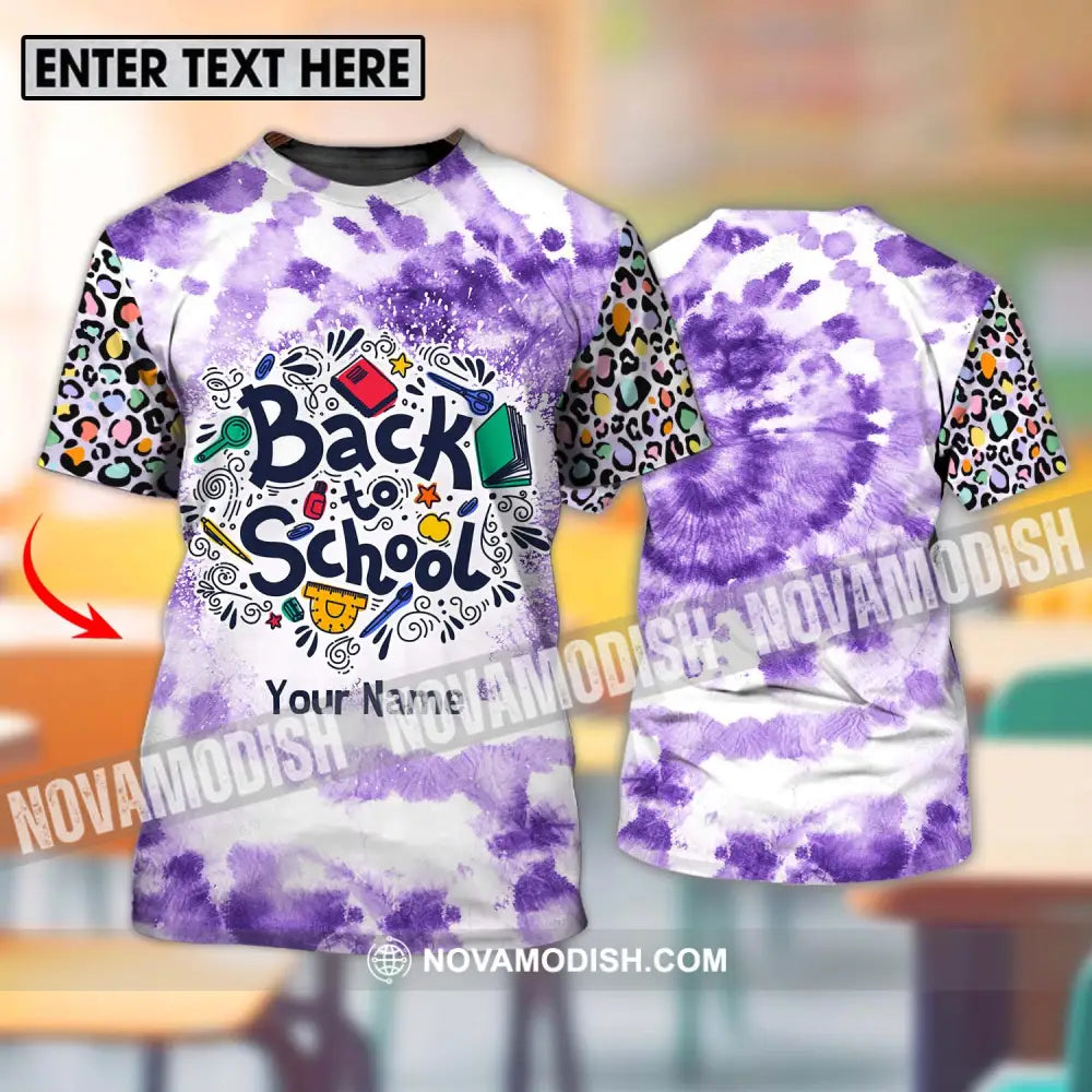 Unisex Shirt - Custom Name Shirt Back To School Purple T-shirt