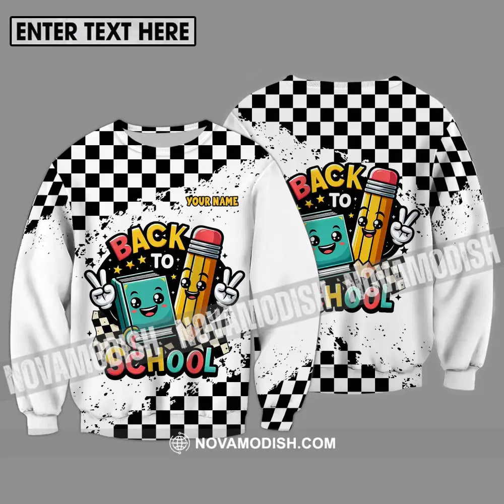 Unisex Shirt - Custom Name Shirt Back To School Target Flag Long Sleeve / S T-shirt