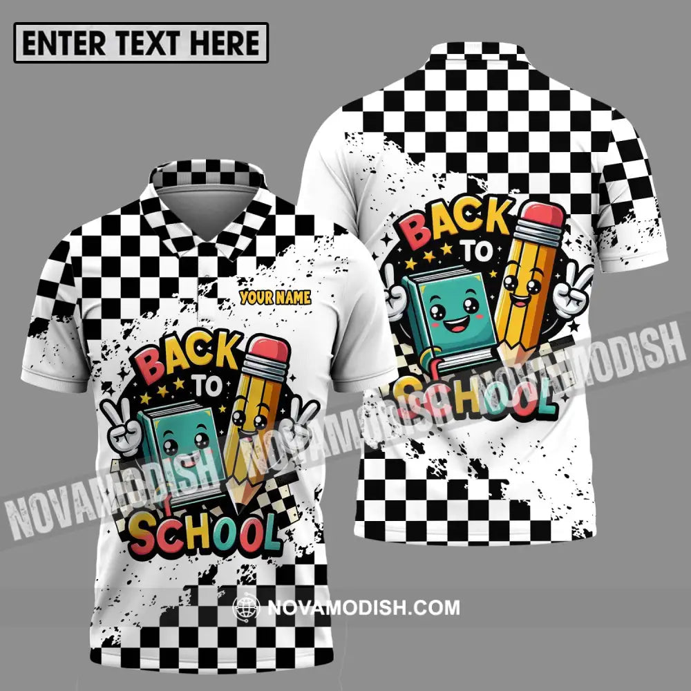 Unisex Shirt - Custom Name Shirt Back To School Target Flag Polo Shirt / S T-shirt