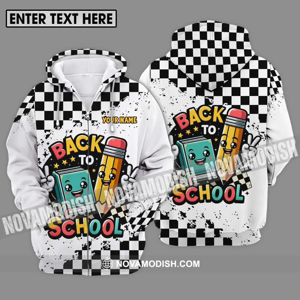 Unisex Shirt - Custom Name Shirt Back To School Target Flag Zipper Hoodie / S T-shirt