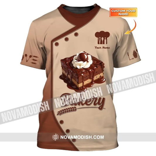 Unisex Shirt Custom Name Baker Bakery Shop T-Shirt Chef Polo Long Sleeve
