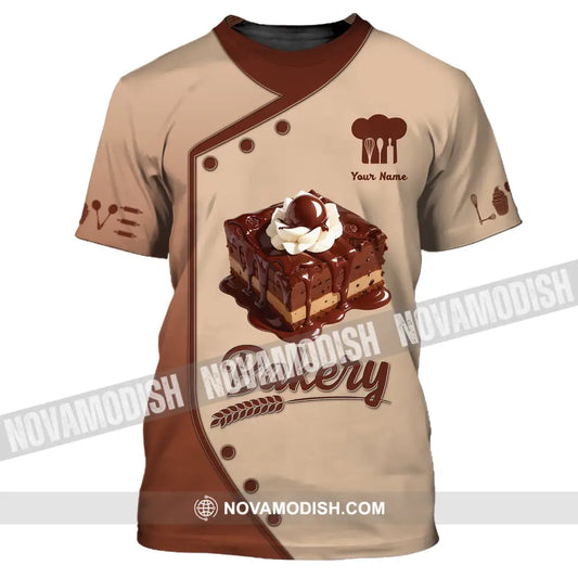 Unisex Shirt Custom Name Baker Bakery Shop T-Shirt Chef Polo Long Sleeve / S