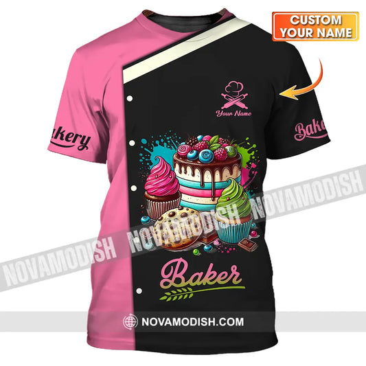 Unisex Shirt - Custom Name Baker Shirt Sweet Cake T-shirt