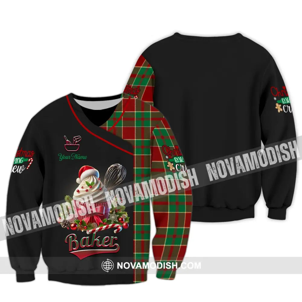Unisex Shirt Custom Name Bakery Christmas Shop T-Shirt Bakers Gift Long Sleeve / S T-Shirt