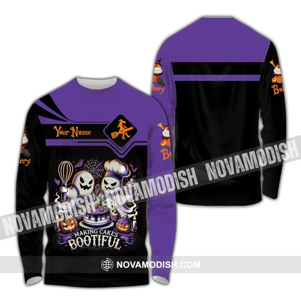 Unisex Shirt Custom Name Bakery Halloween Shop T-Shirt Bakers Gift Long Sleeve / S T-Shirt