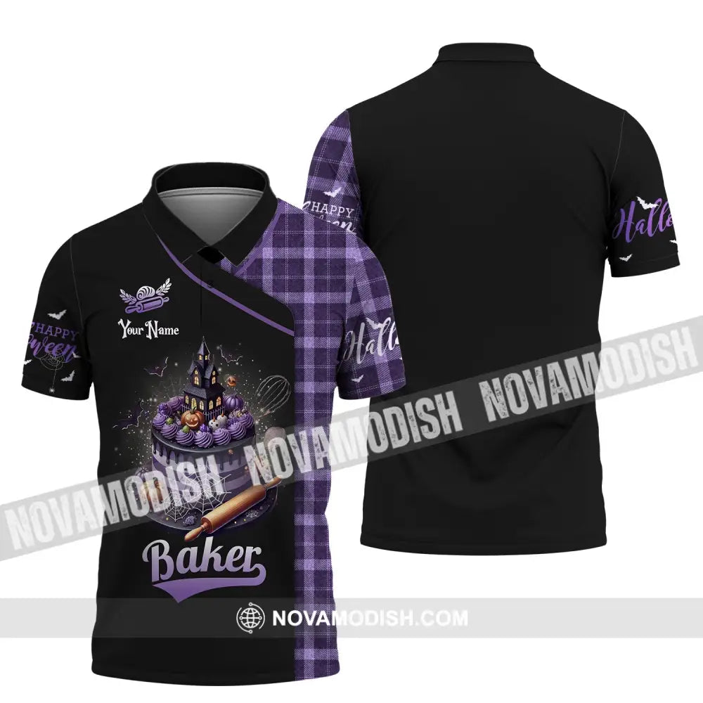 Unisex Shirt Custom Name Bakery Halloween Shop T-Shirt Bakers Gift Polo / S T-Shirt