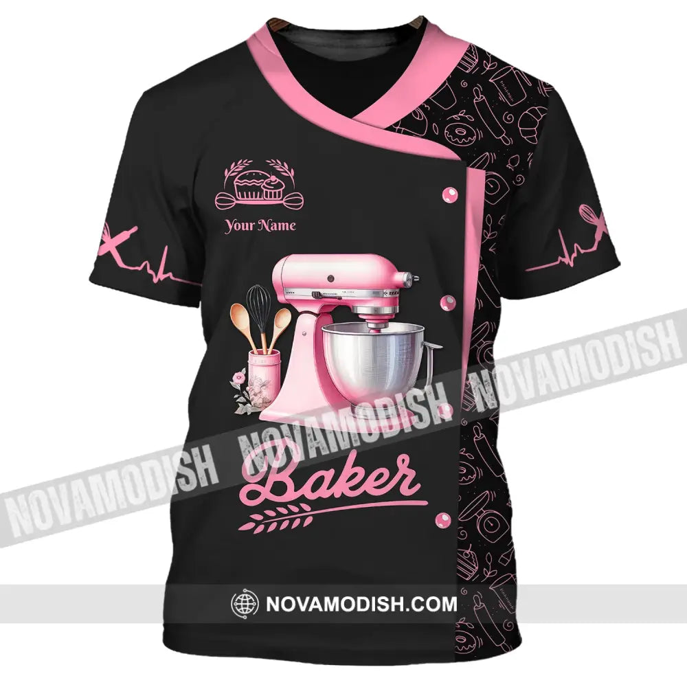 Unisex Shirt Custom Name Bakery Shop T-Shirt Chef Polo Long Sleeve Bakers Gift / S