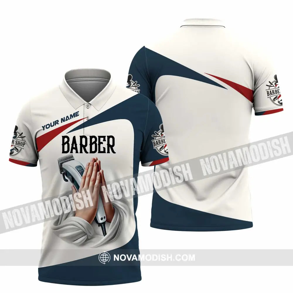 Unisex Shirt Custom Name Barber Shop T-Shirt Polo / S T-Shirt