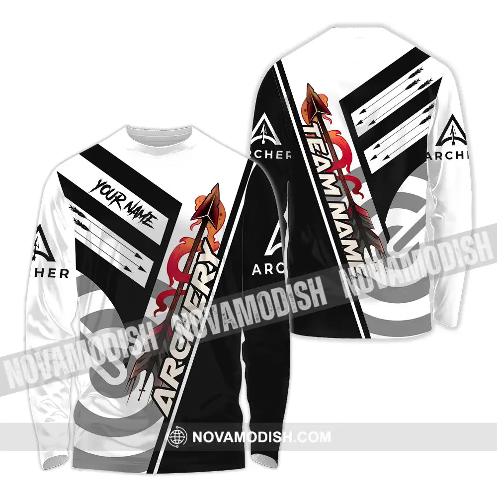 Unisex Shirt - Custom Name Basic Archery Player Shirt Long Sleeve Shirt / S T-shirt