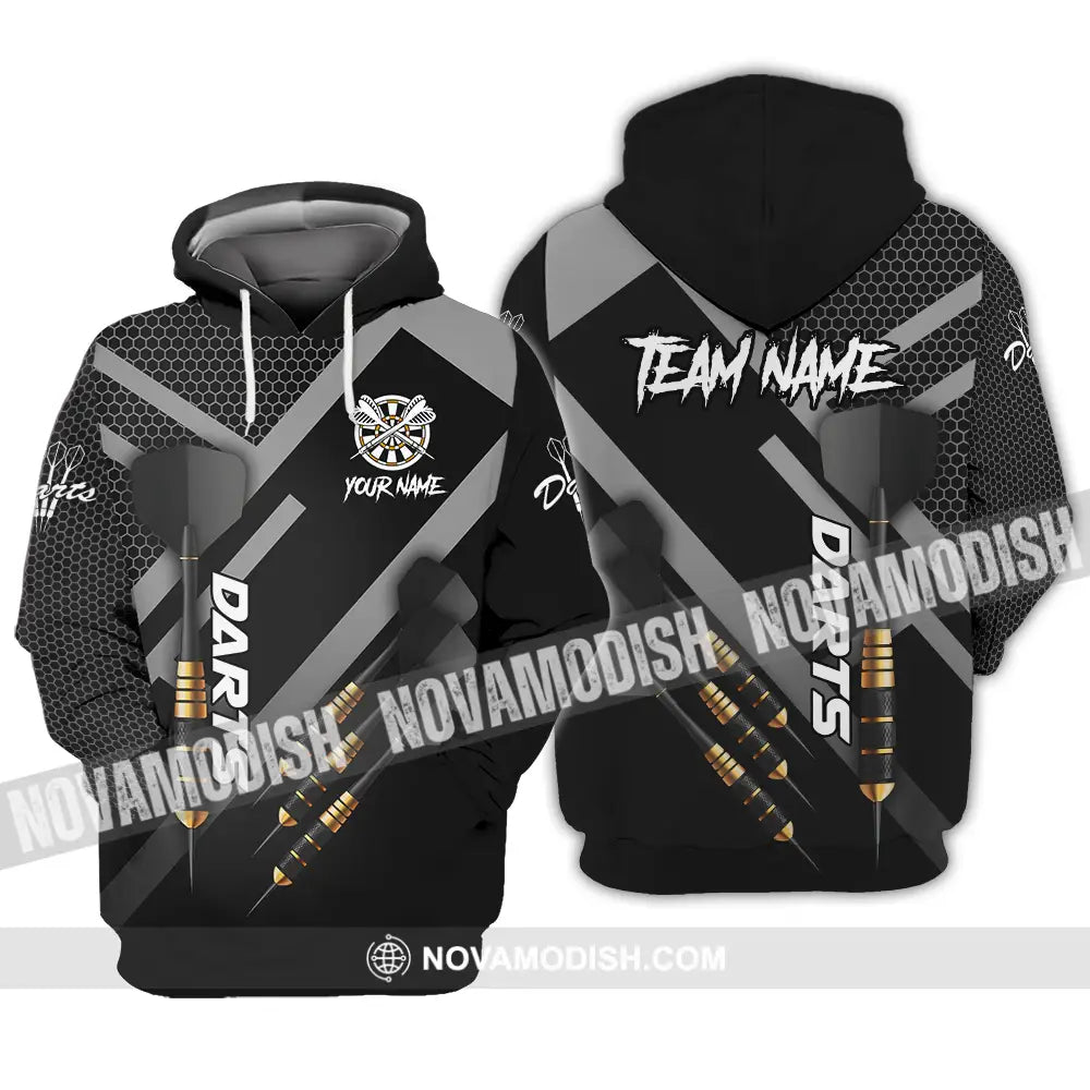 Unisex Shirt - Custom Name Basic Shirt Black Darts Player Hoodie / S T-shirt