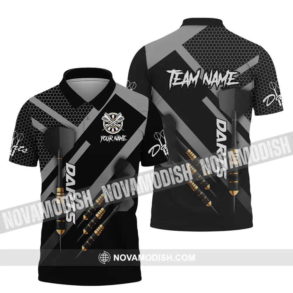Unisex Shirt - Custom Name Basic Shirt Black Darts Player Polo Shirt / S T-shirt