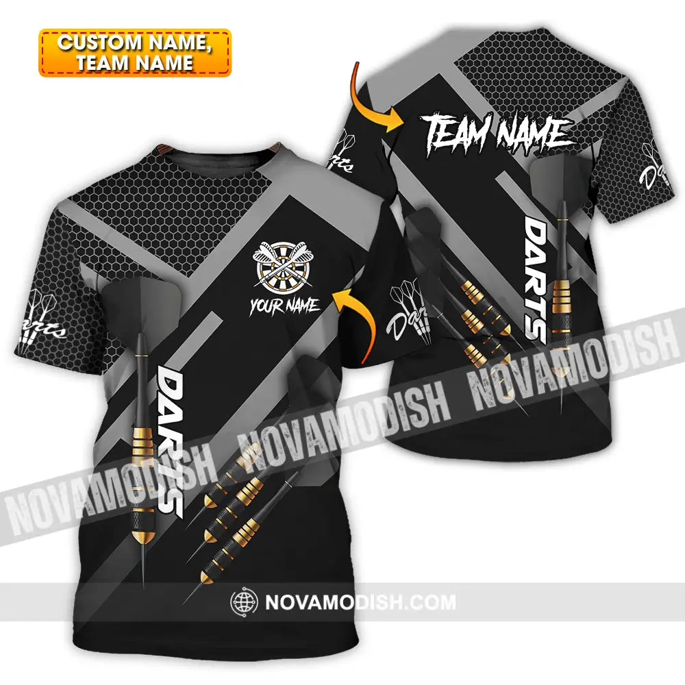 Unisex Shirt - Custom Name Basic Shirt Black Darts Player T-shirt
