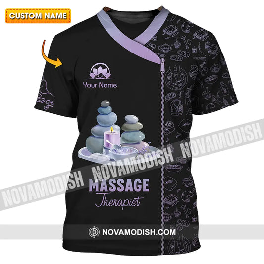 Unisex Shirt - Custom Name Basic Shirt Massage Therapist Stone T-shirt