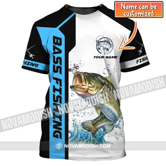 Unisex Shirt Custom Name Bass Fishing T-Shirt Apparel For Fishermen