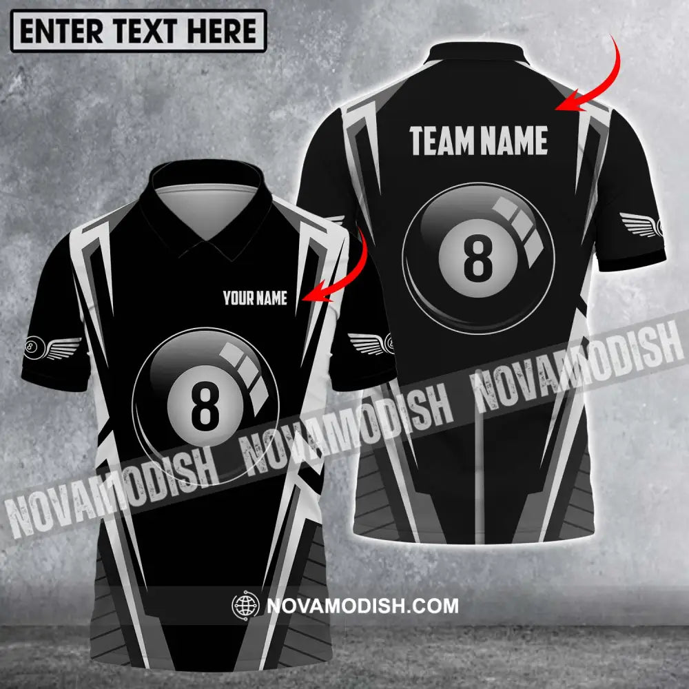 Unisex Shirt - Custom Name Shirt - Billiard Ball Black And White Shirt T-shirt