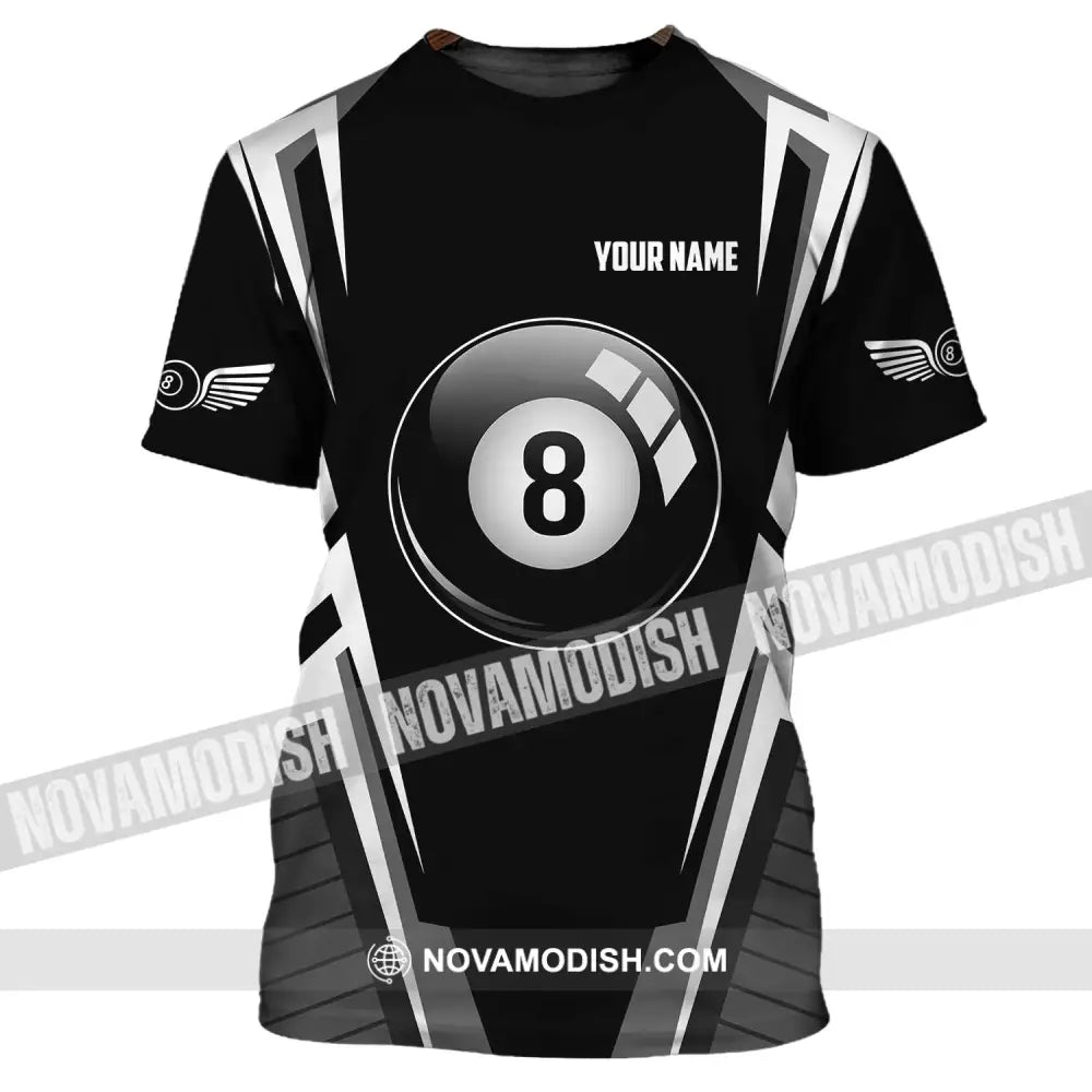 Unisex Shirt - Custom Name Shirt - Billiard Ball Black And White Shirt T-Shirt / S T-shirt