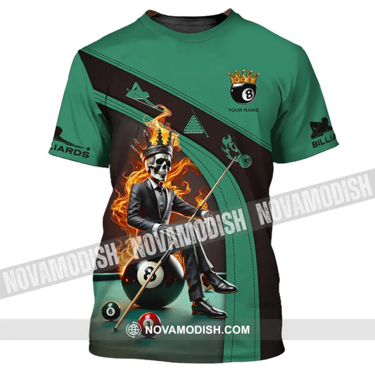 Unisex Shirt Custom Name Billiard Lover Polo Long Sleeve Gift T-Shirt / S T-Shirt