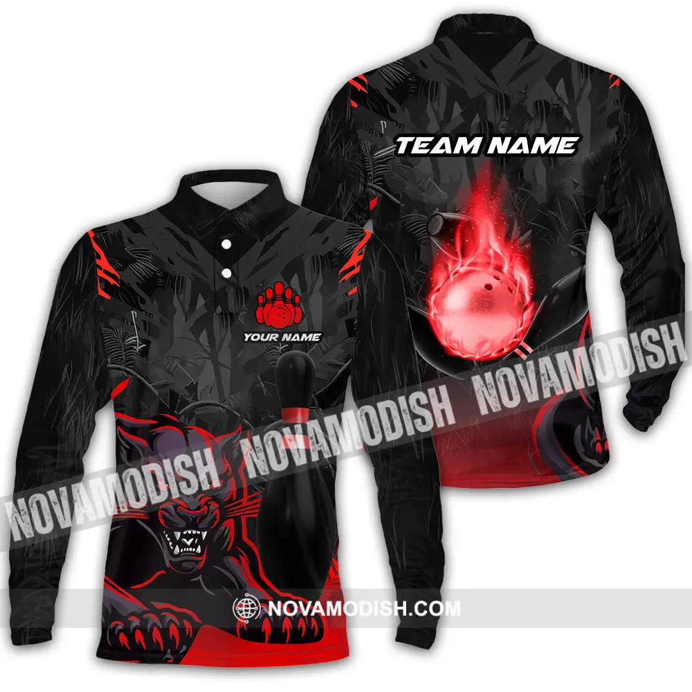 Unisex Shirt - Custom Name Shirt Billiard Player Long Sleeve Polo / S T-shirt