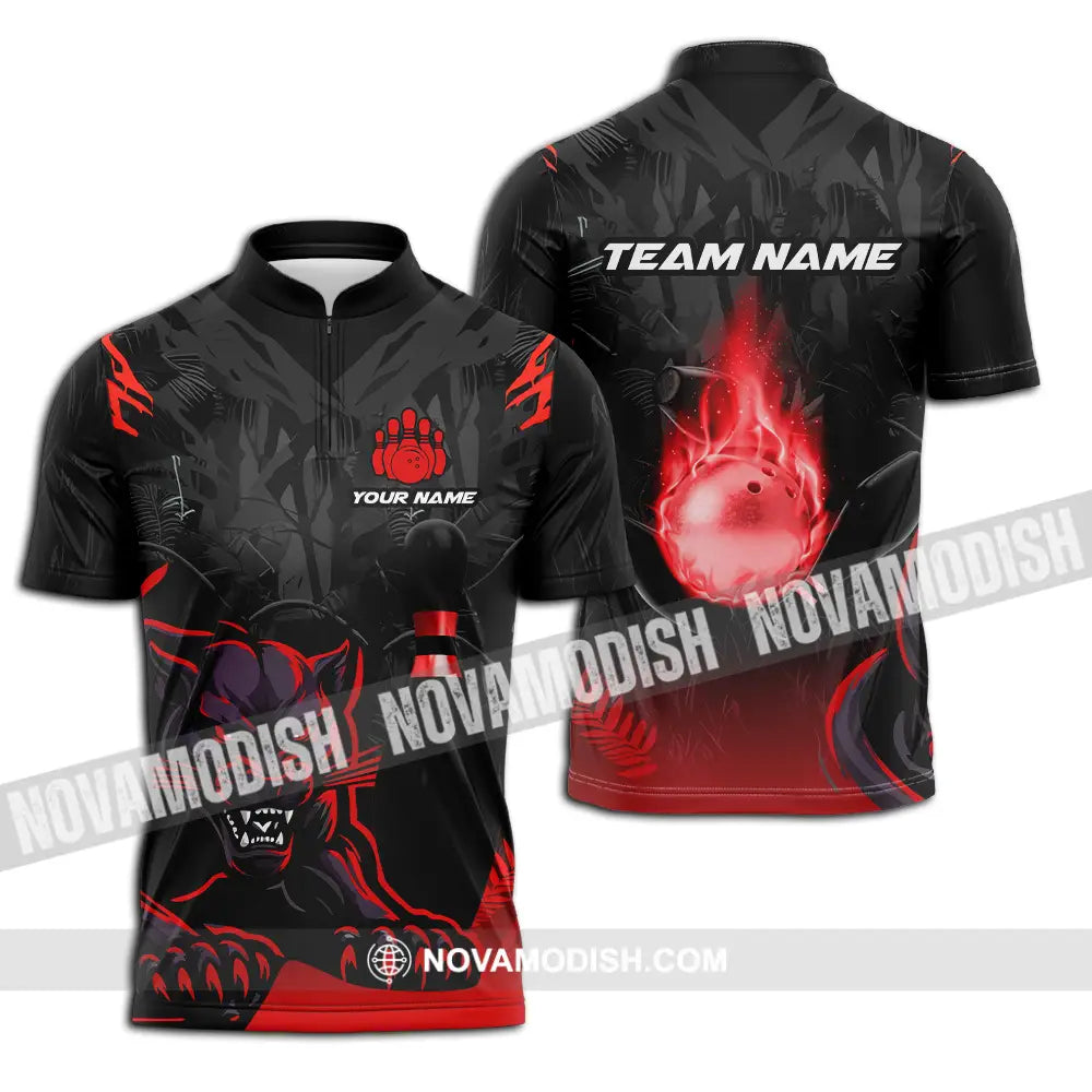 Unisex Shirt - Custom Name Shirt Billiard Player Zipper Polo Shirt / S T-shirt