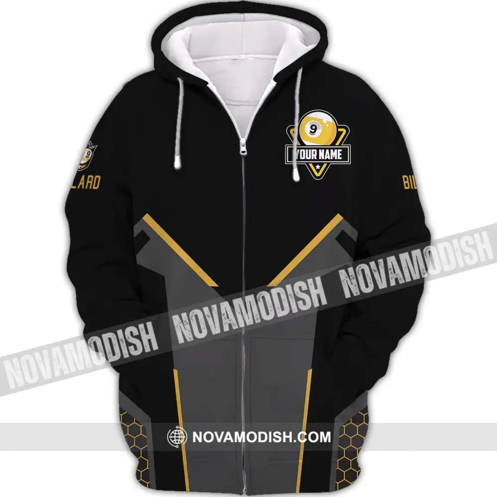 Unisex Shirt - Custom Name Shirt - Billiard Team Name Shirt Zipper Hoodie / S T-shirt
