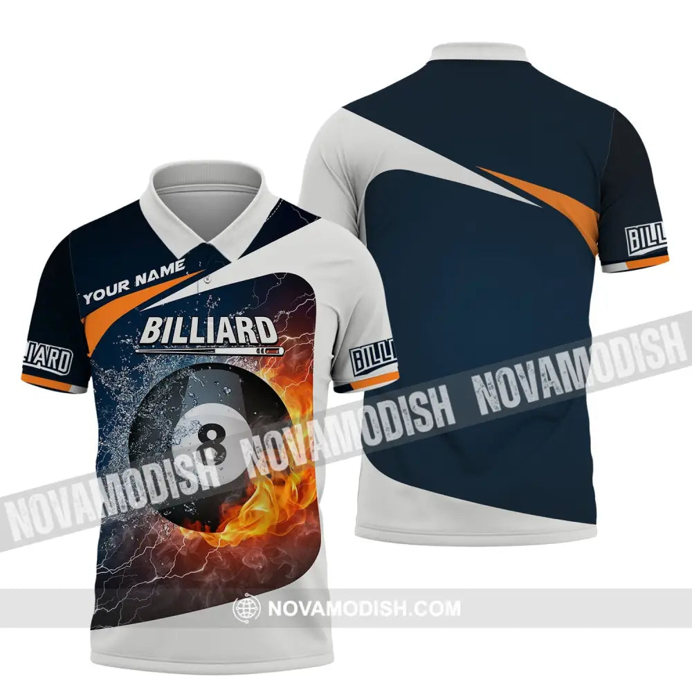 Unisex Shirt - Custom Name Shirt Billiards Balls Number 8 Polo Shirt / S T-shirt