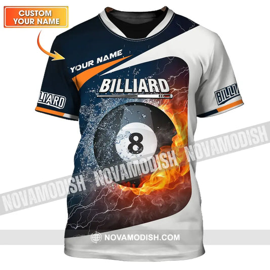Unisex Shirt - Custom Name Shirt Billiards Balls Number 8 T-shirt