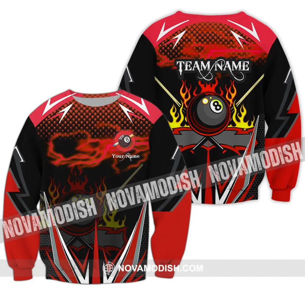 Unisex Shirt - Custom Name Shirt Billiards Long Sleeve / S T-shirt