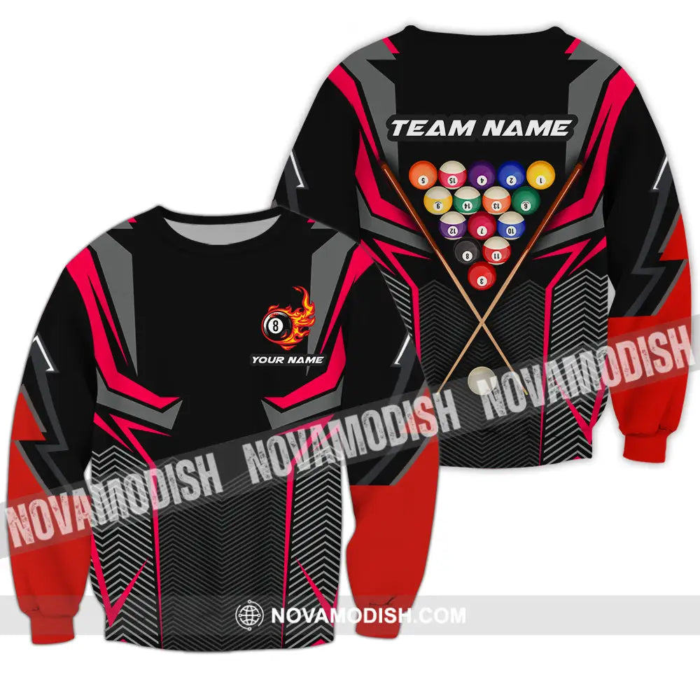 Unisex Shirt - Custom Name Shirt Billiards Long Sleeve / S T-shirt