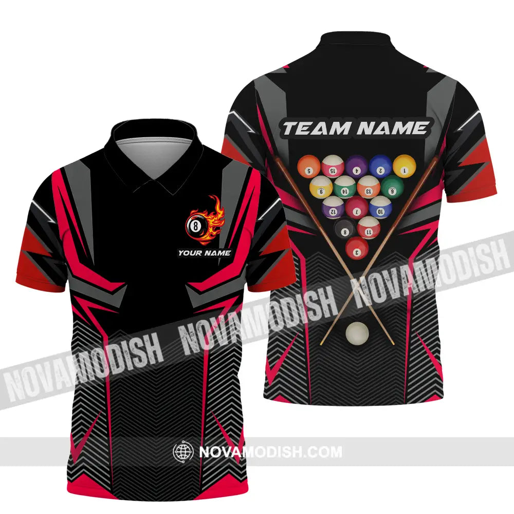 Unisex Shirt - Custom Name Shirt Billiards Polo Shirt / S T-shirt