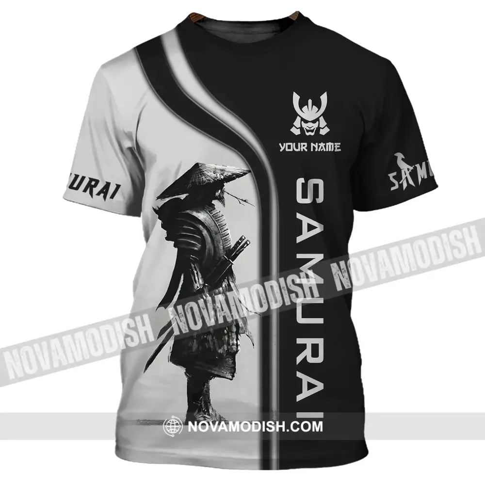 Unisex Shirt - Custom Name Black And Grey Samurai Shirt T-Shirt / S T-shirt