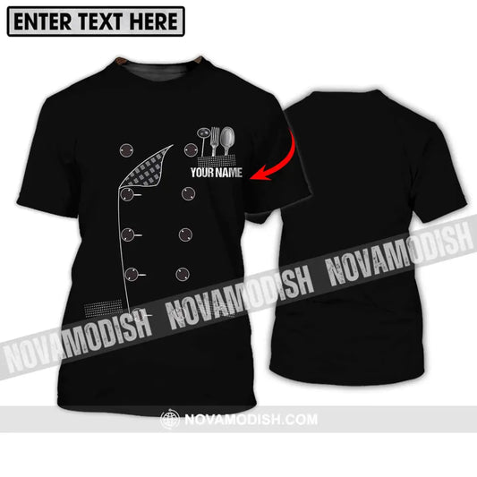 Unisex Shirt - Custom Name Black Chef Shirt T-shirt