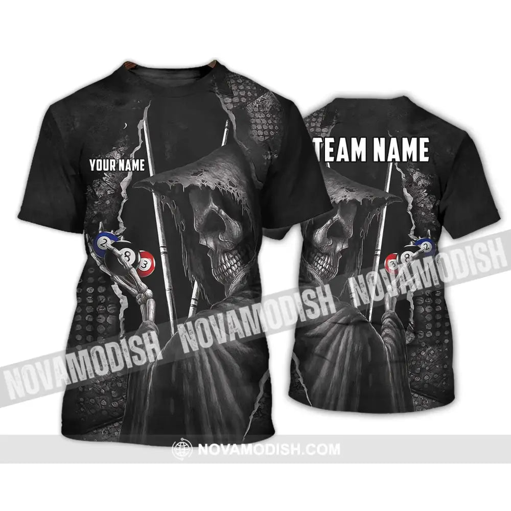 Unisex Shirt - Custom Name Black Death Sport Shirt Billiard T-Shirt / S T-shirt