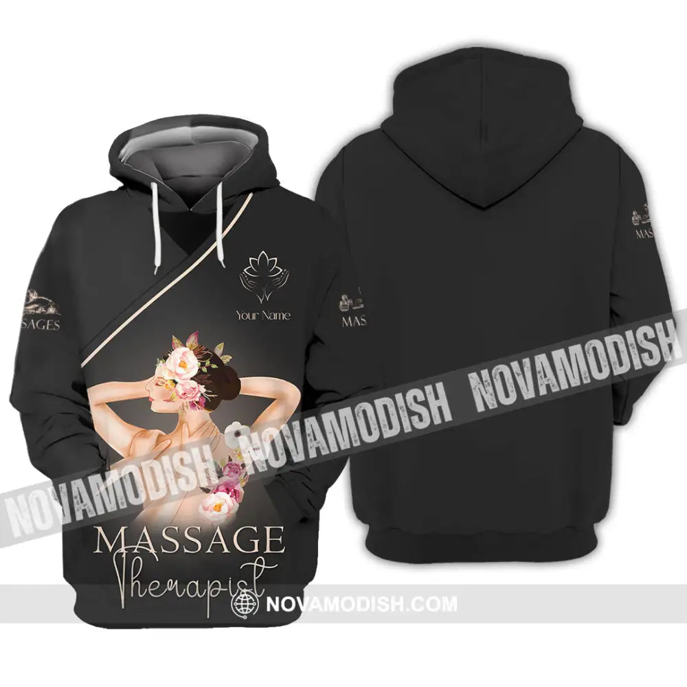 Unisex Shirt - Custom Name Shirt Black Massage Therapist Hoodie / S T-shirt