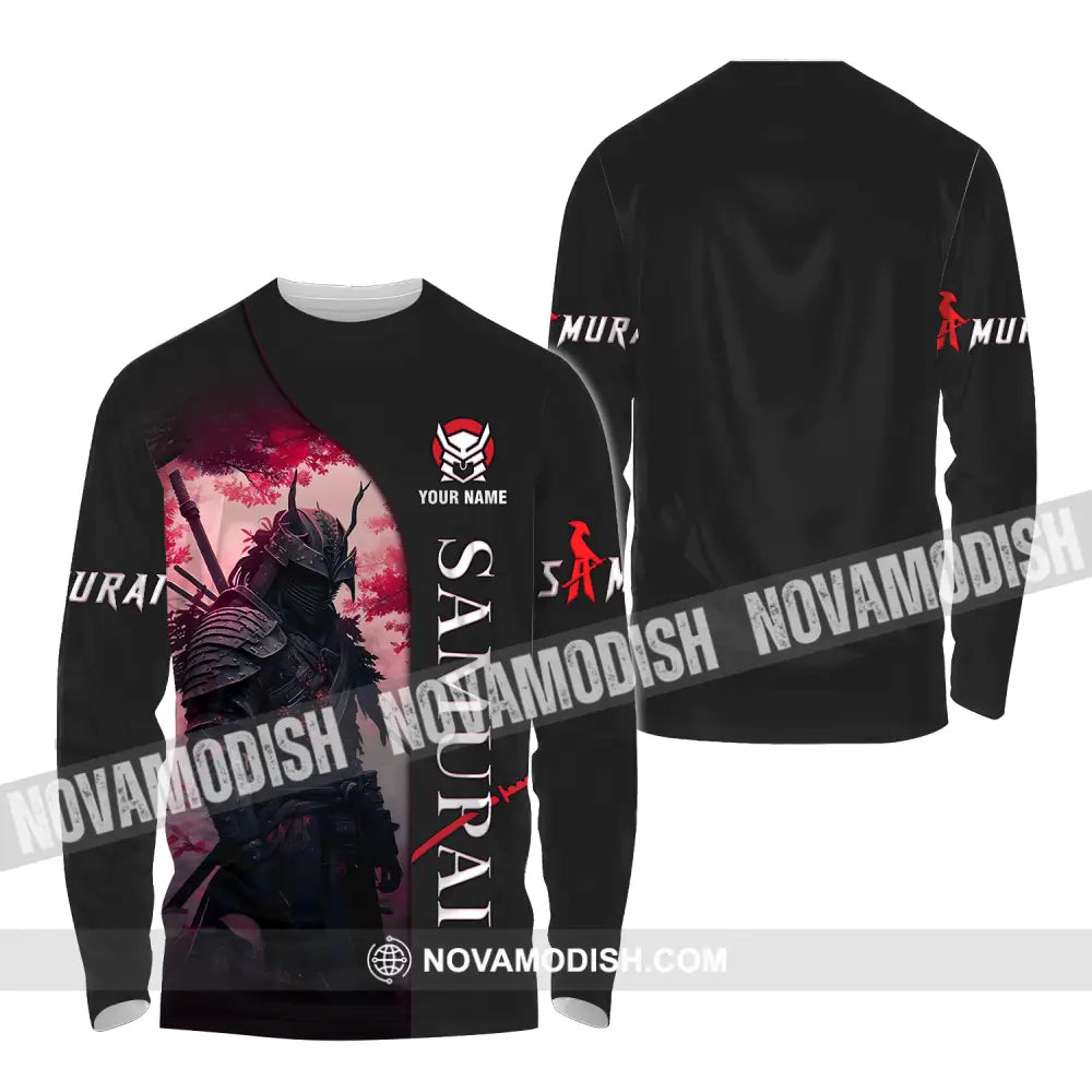 Unisex Shirt - Custom Name Blood Samurai Shirt Long Sleeve Shirt / S T-shirt
