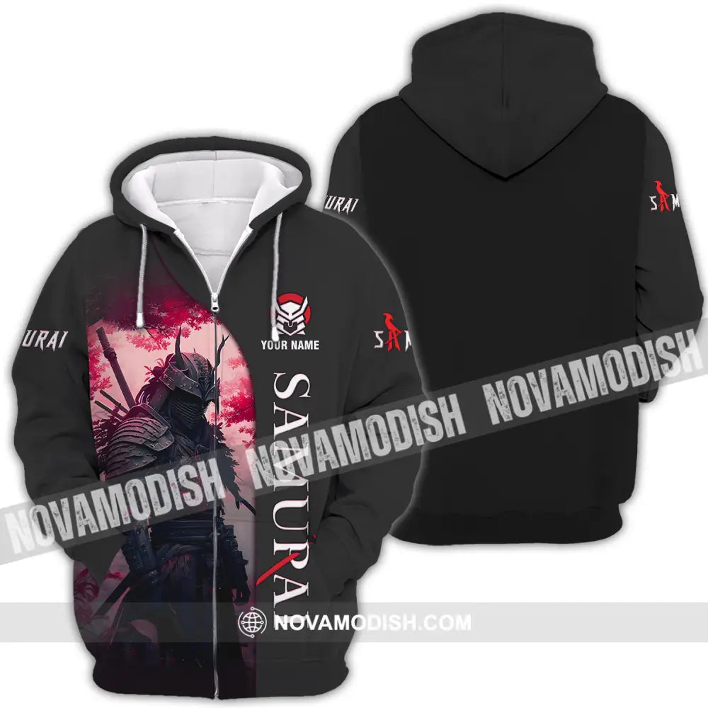 Unisex Shirt - Custom Name Blood Samurai Shirt Zipper Hoodie / S T-shirt