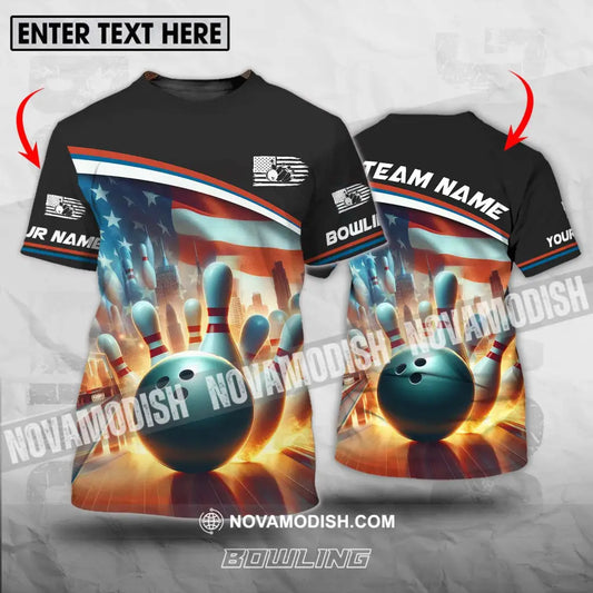 Unisex Shirt Custom Name Bowling Shirt Bowling Love Polo Shirt Long Sleeve T-shirt