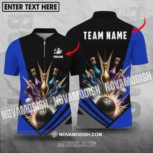 Unisex Shirt - Custom Name Bowling Lover Shirt Color Pins Bowling T-shirt