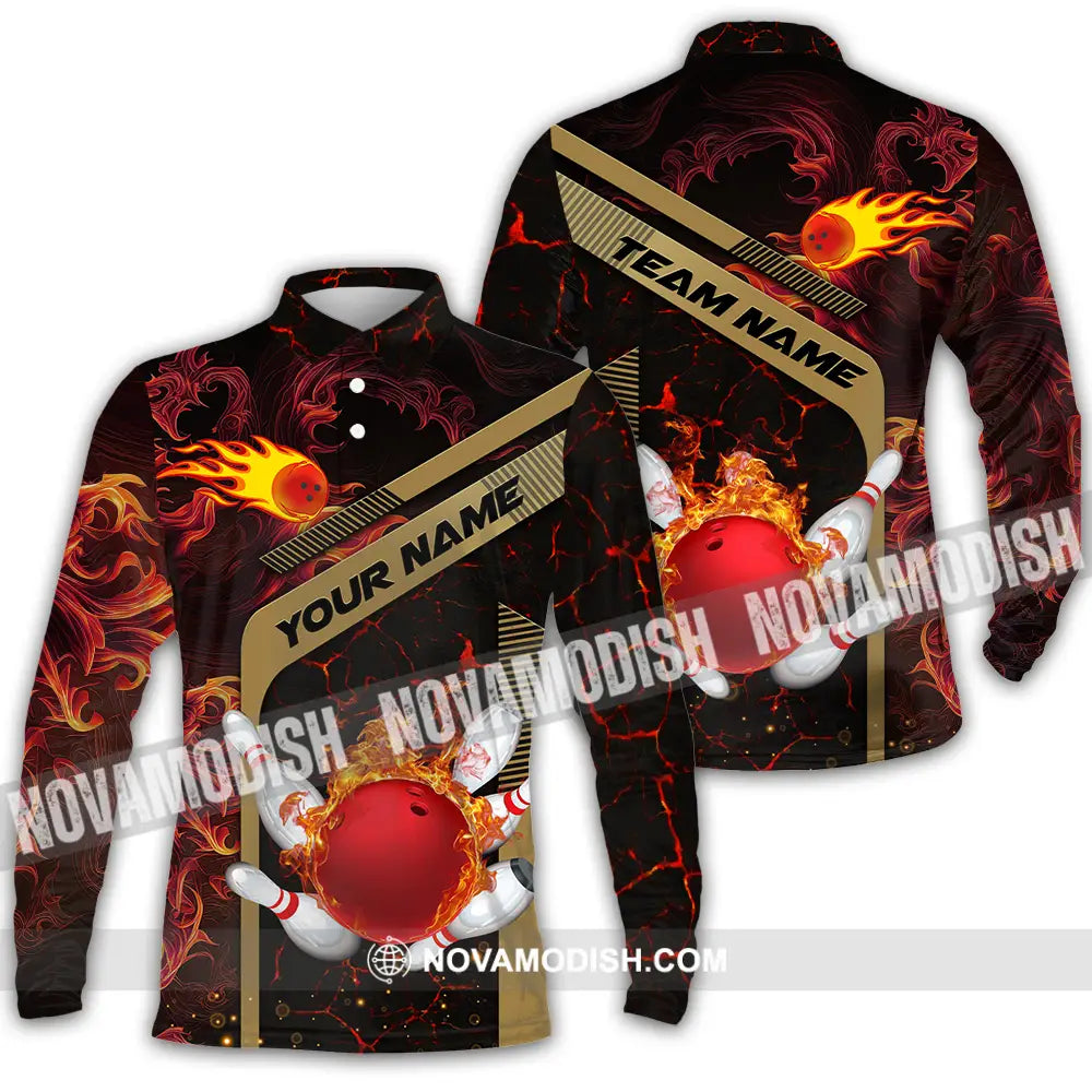 Unisex Shirt - Custom Name Shirt Billiard Player Long Sleeve Polo / S T-shirt