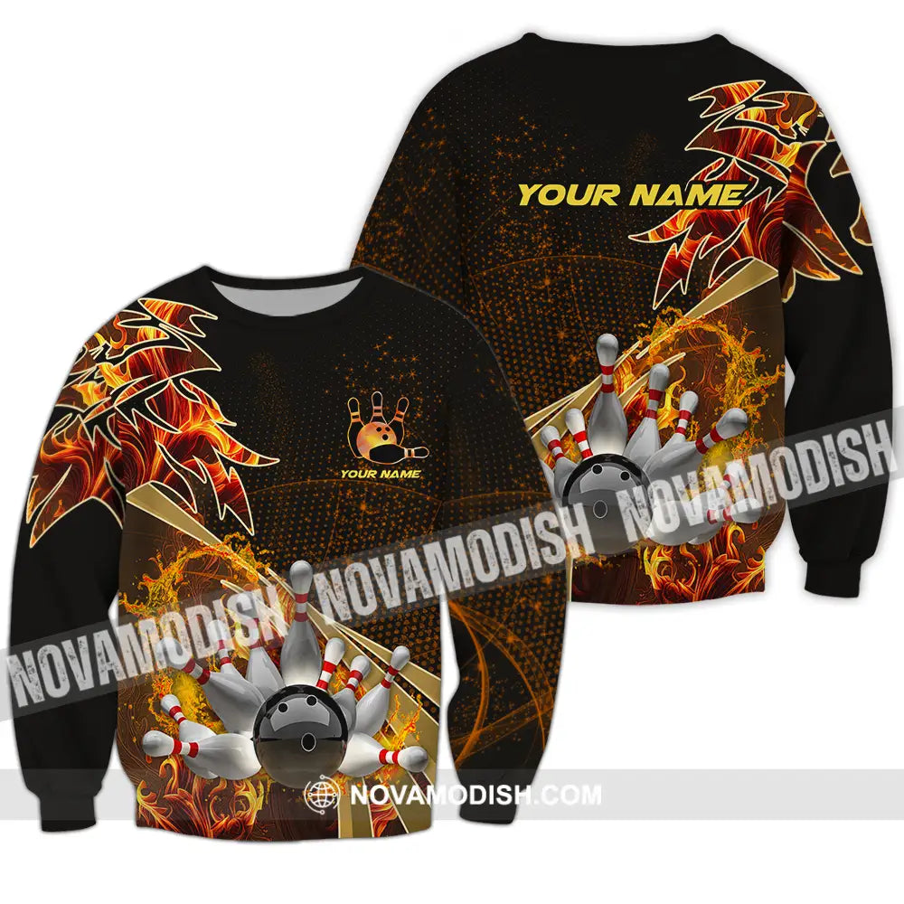 Unisex Shirt - Custom Name Shirt Bowling Player Long Sleeve / S T-shirt