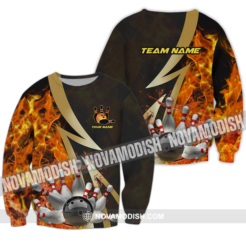 Unisex Shirt - Custom Name Shirt Bowling Player Long Sleeve / S T-shirt
