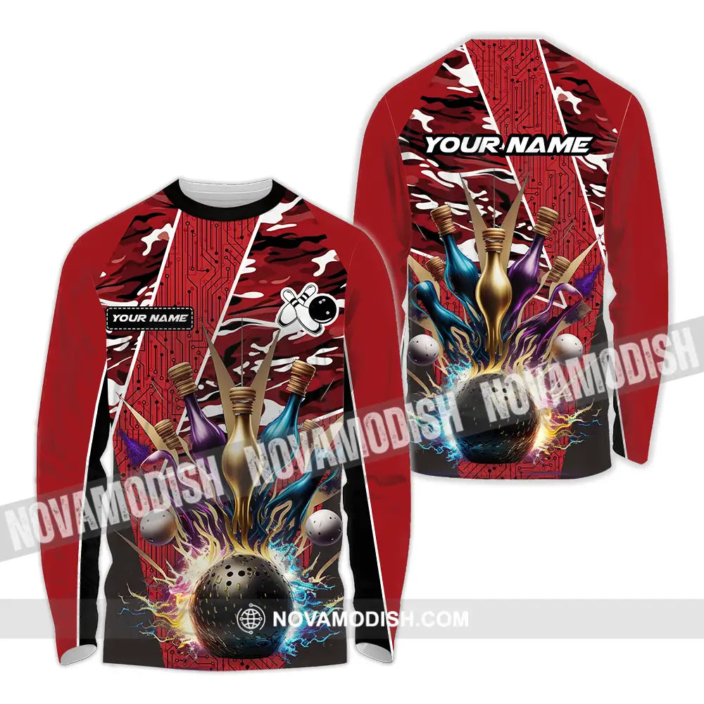 Unisex Shirt - Custom Name Shirt Billiard Player Long Sleeve Shirt / S T-shirt