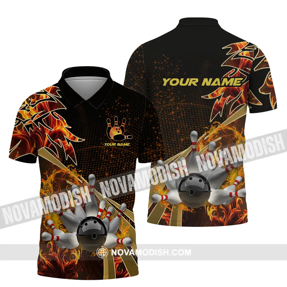Unisex Shirt - Custom Name Shirt Bowling Player Polo Shirt / S T-shirt