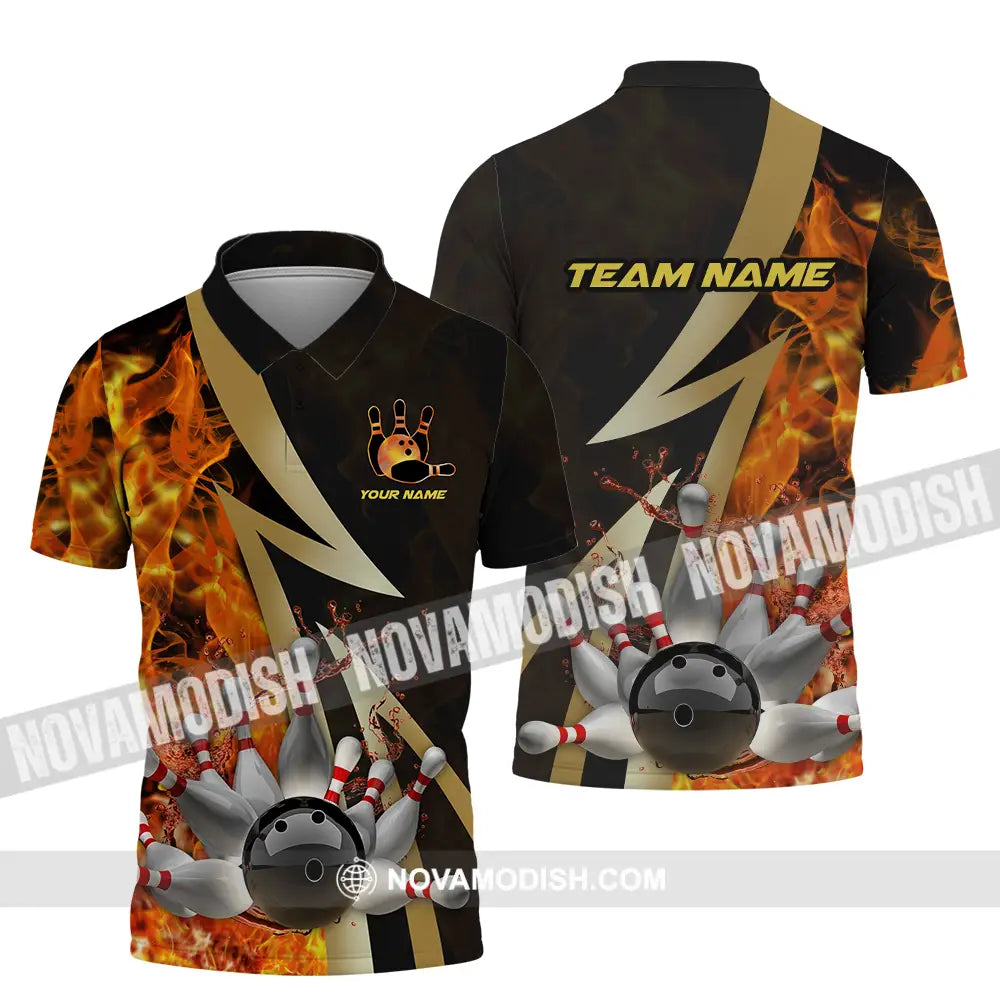 Unisex Shirt - Custom Name Shirt Bowling Player Polo Shirt / S T-shirt