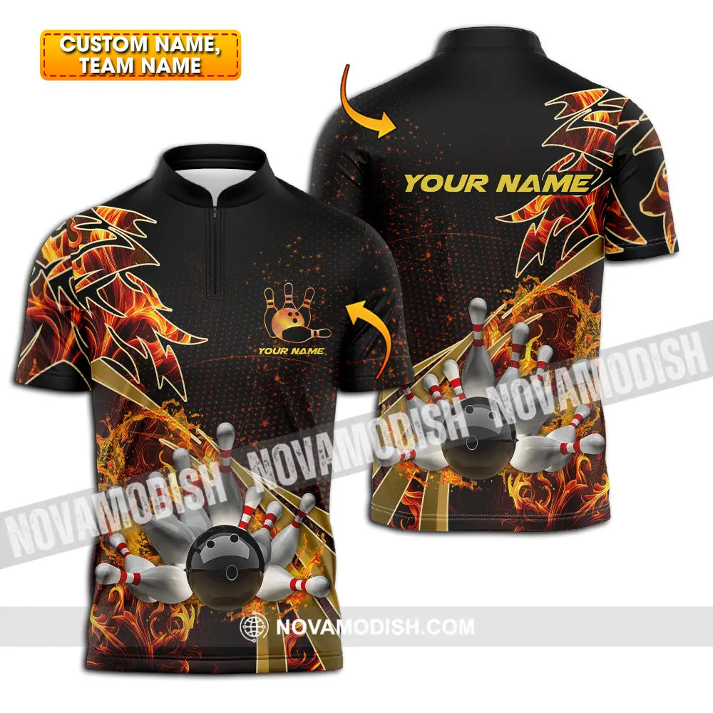 Unisex Shirt - Custom Name Shirt Bowling Player T-shirt