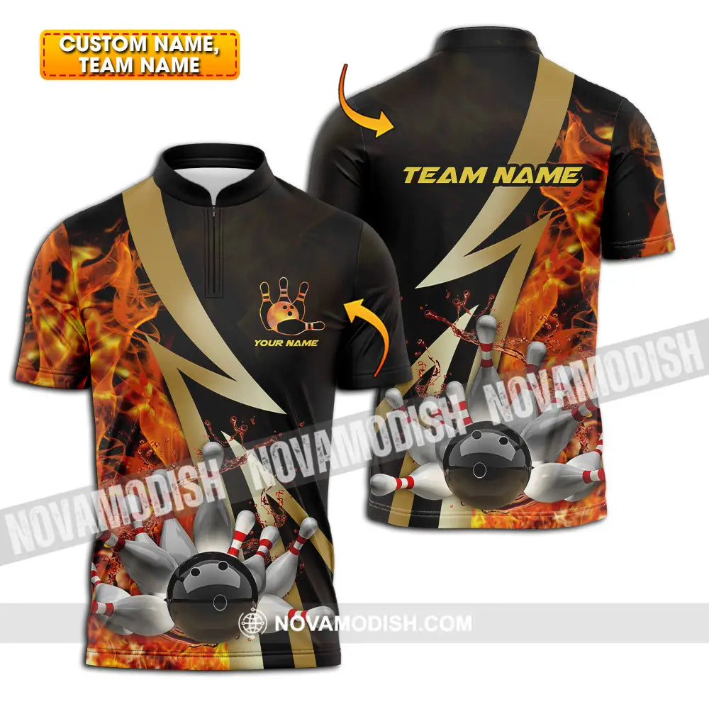 Unisex Shirt - Custom Name Shirt Bowling Player T-shirt